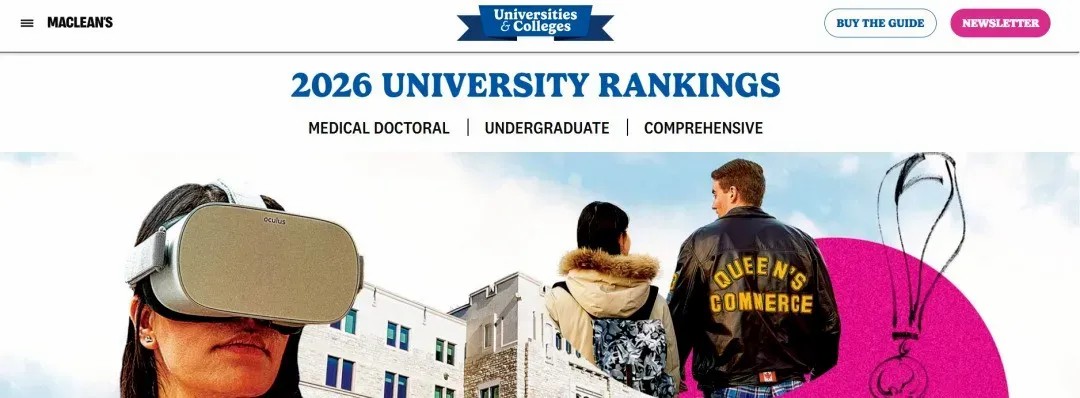加拿大留学｜2026年麦考林加拿大大学排名发布！